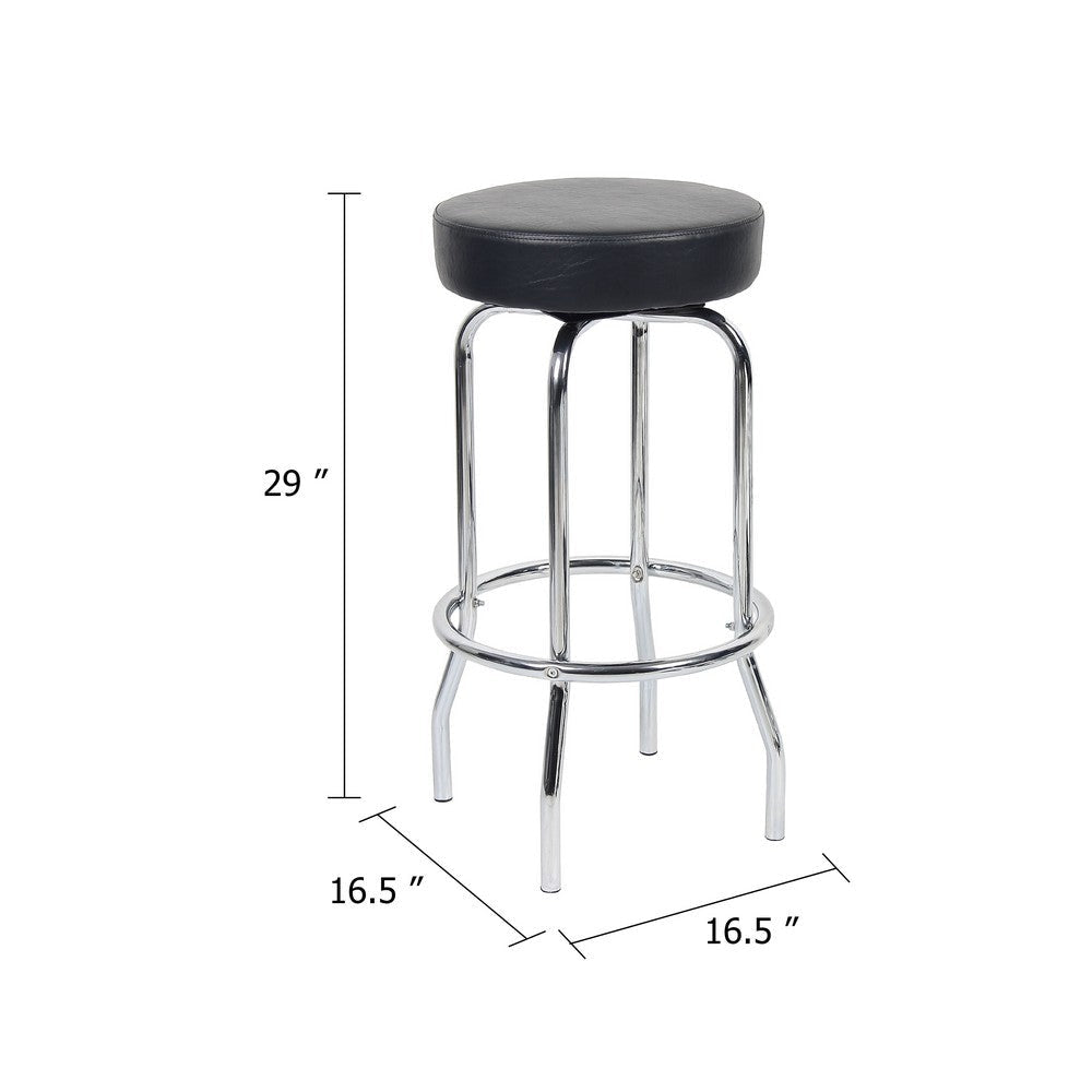 Multi Functional Stool w Chrome Legs & Black Molded Foam Seat BM344539