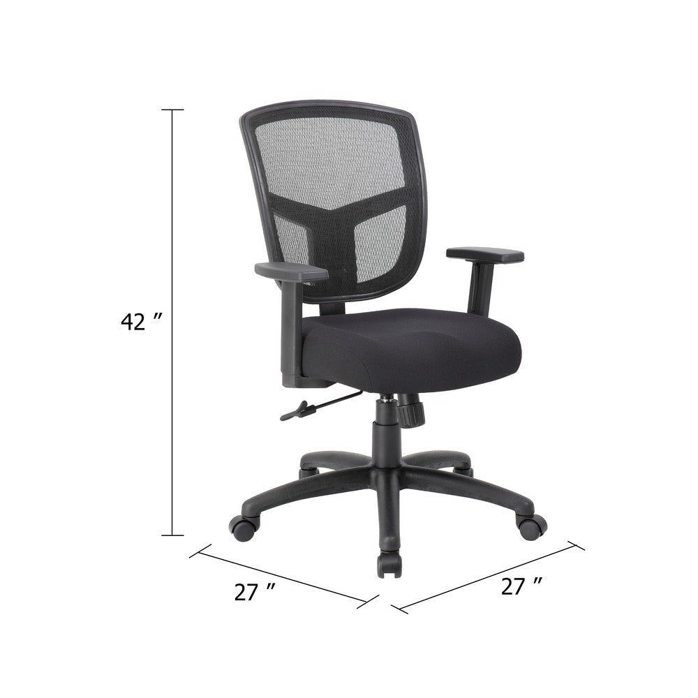 Oyo Swivel Task Chair | Black Mesh | Synchro-Tilt | 5 Caster Wheels BM344579