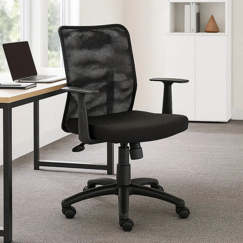 Lene Black Task Armchair | Mesh | Adjustable Tilt Tension Mechanism BM344587