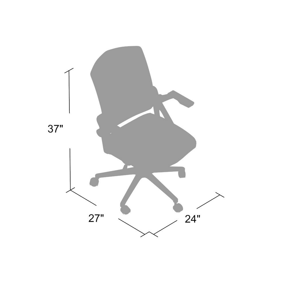 Rolling Task Chair w Flip Arms | Black Mesh & Vinyl | Adjustable BM344596