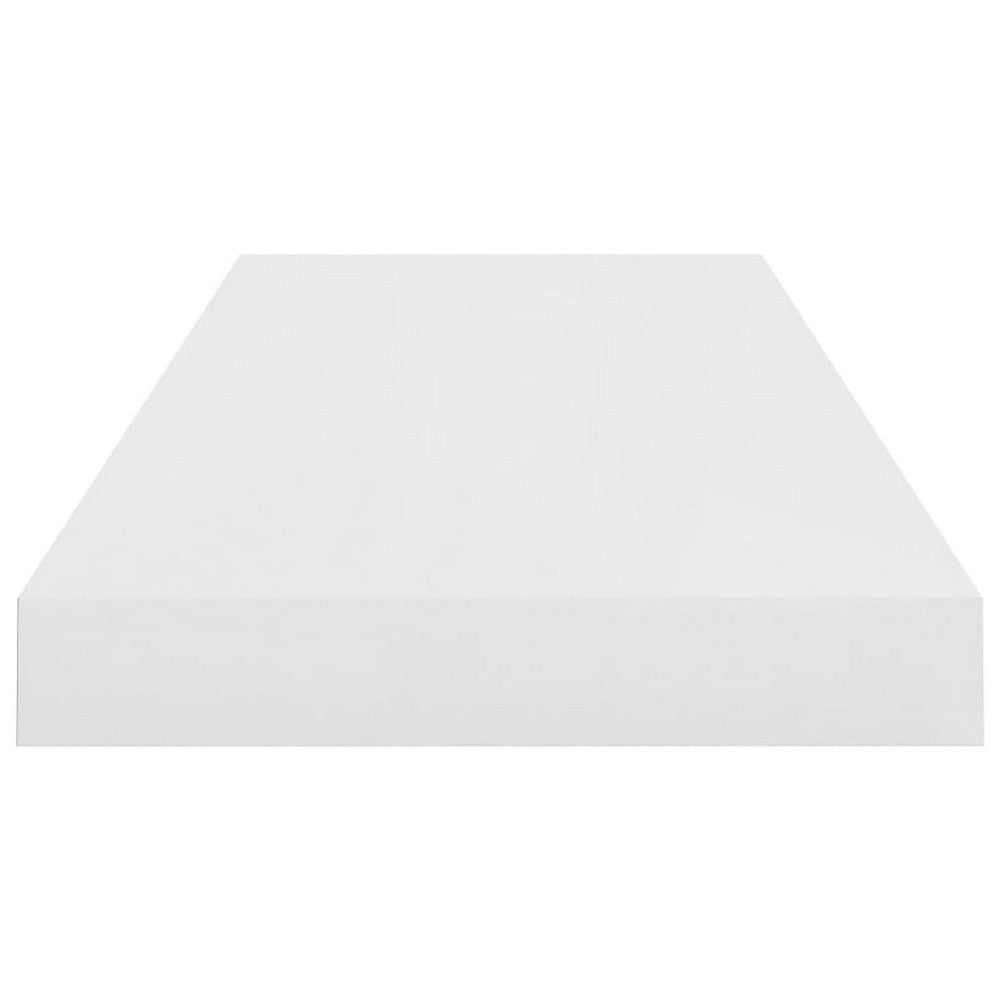 Floating Wall Shelf | High Gloss White Finish | Wall Mountable 24"
