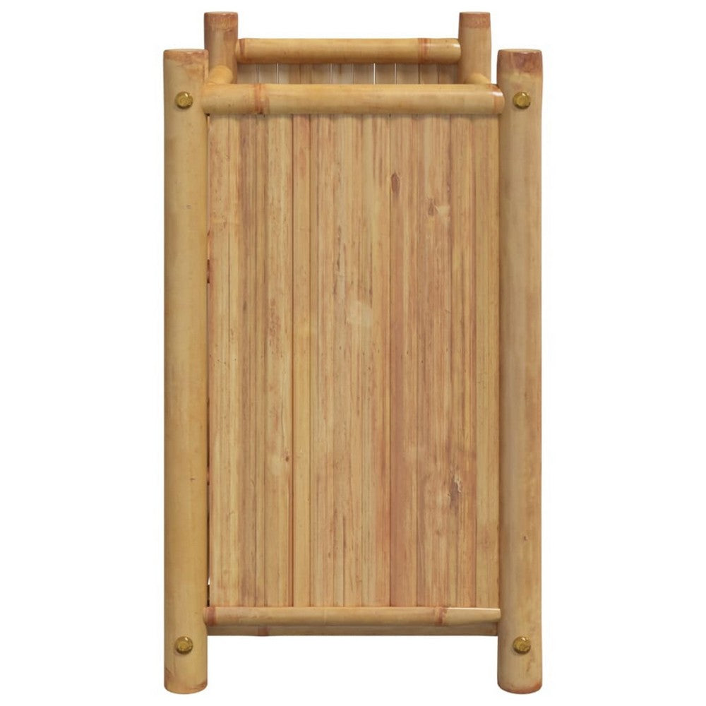 Sriya Bamboo Outdoor Planter | 20x12x20H| Brown Natural Bamboo