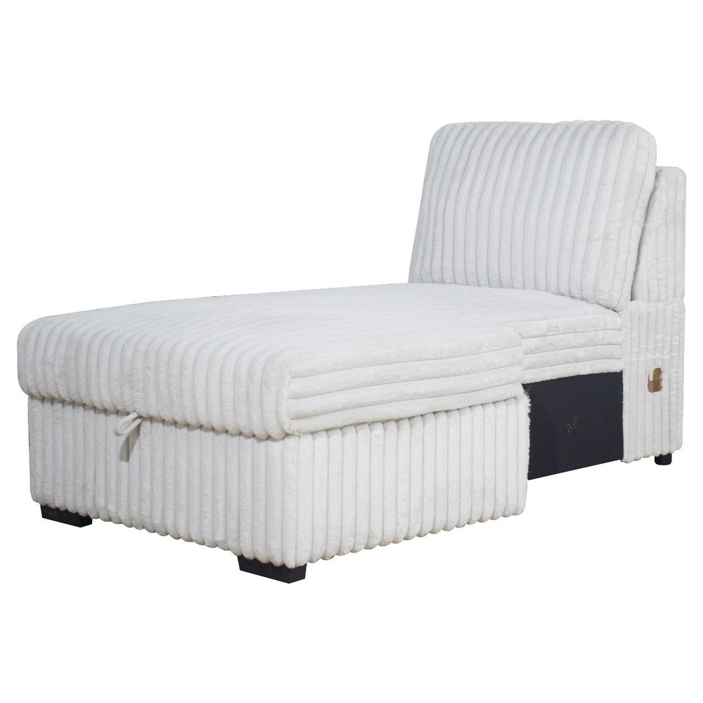 Jezz Sectional Sleeper Sofa w USB | 4 Pillows | Foam | Mist Gray Corduroy