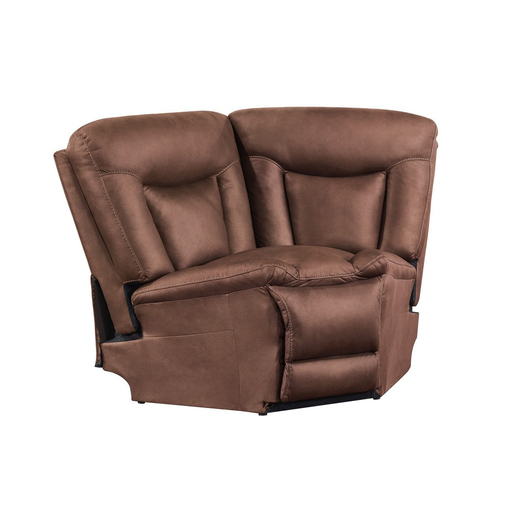 Olaf 3pc 6 Seater Power Recliner Sectional Sofa | Adj Headrest | Brown
