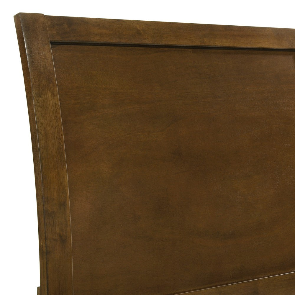 Lary King Bed w Sleigh-Style Headboard & Slat Kit | Walnut Brown