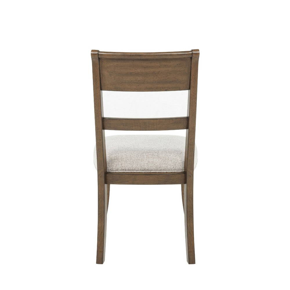 Henry Dining Side Chair Set of 2 | Slat Back | Vintage Mocha Brown & Beige