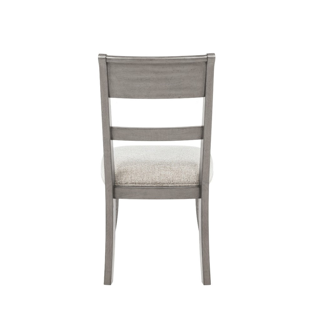 Henry Dining Side Chair Set of 2 | Slat Back | Vintage Light Cream & Beige