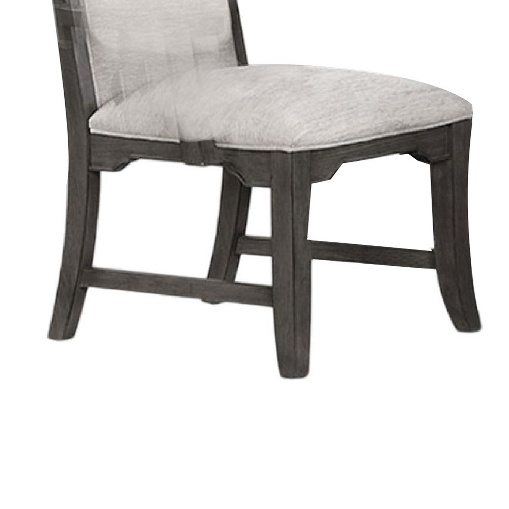 Leslee Dining Side Chair Set of 2 | Gray Polyester | Sculpted Tall Back