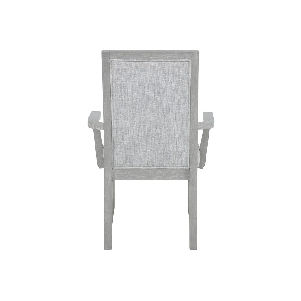 Ion Dining Armchair Set of 2 | Padded Polyester Seat | Mist Gray Wood