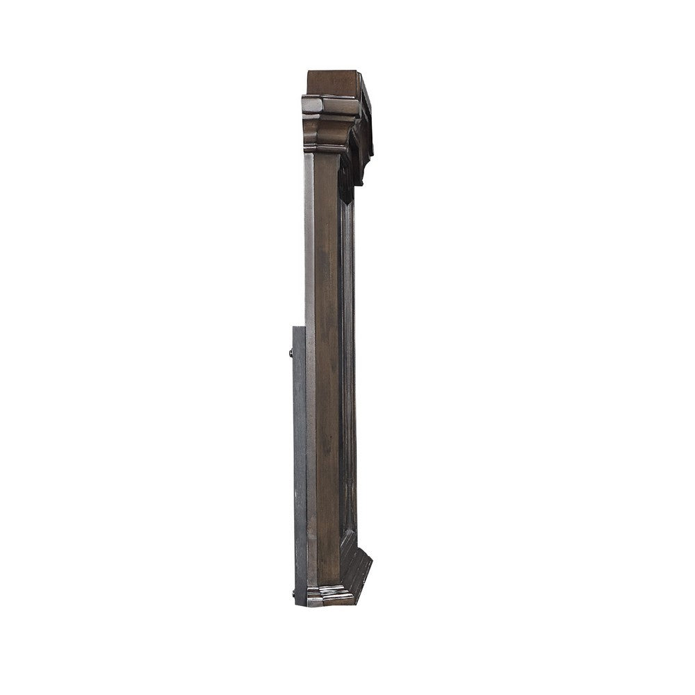 Lynda Dresser Mirror | 44" Low Distortion | Walnut Brown Crown Molding