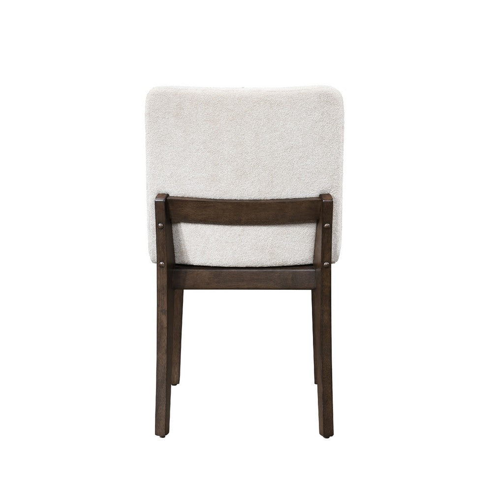 Ony Dining Side Chair Set of 2 | Cream Seat & Back Cushion | Brown