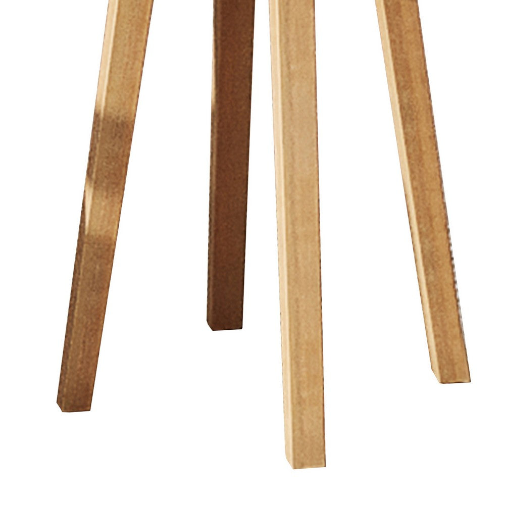 Heya Outdoor Side End Table | 20" Slatted Round Top | Natural Brown