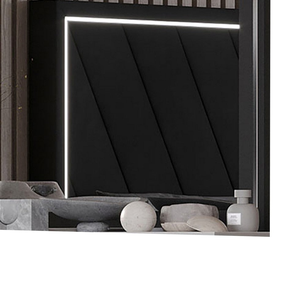 Zoe Dresser Mirror | 40" Square Black Laminate | Low Distortion