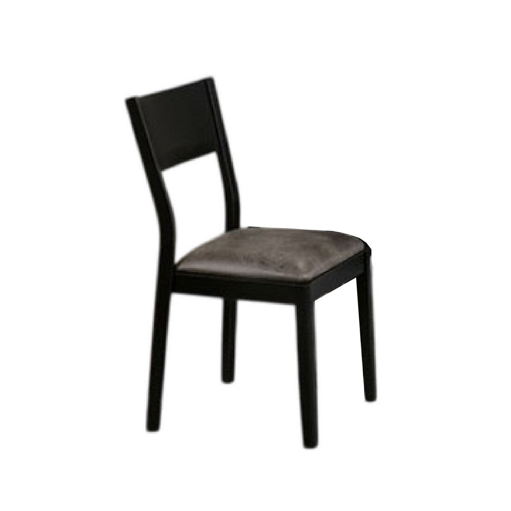 Riera 7pc Dining Table Set w Planked Top | 6 Faux Leather Chairs