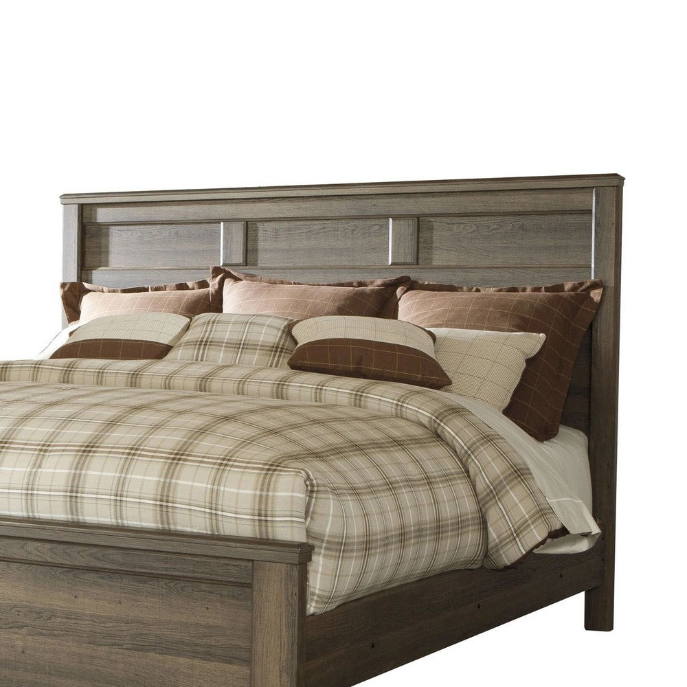 Joi King Size Bed | Plank Panel Design | Aged Oak Brown Rough Sawn