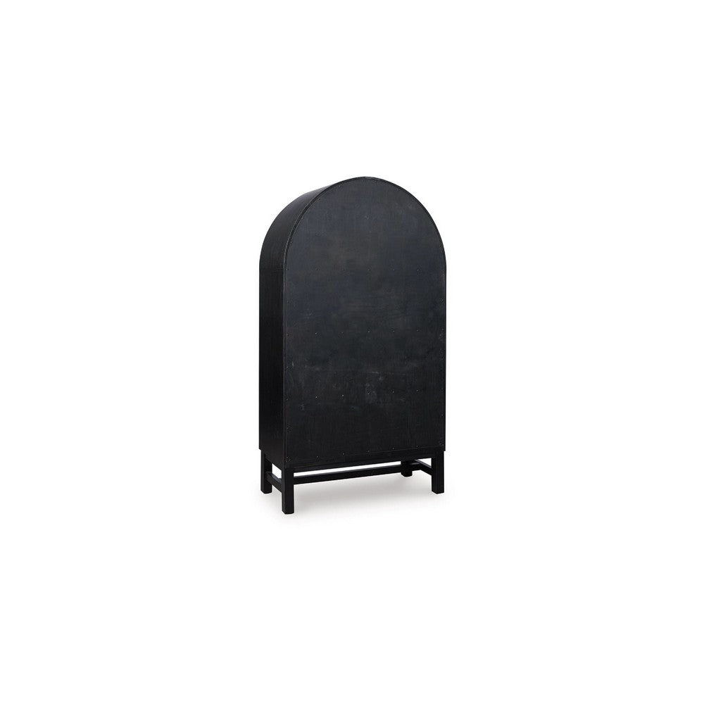 Gela Curio Display Cabinet | 2 Glass Arch Doors | 2 Tone Black & Brown