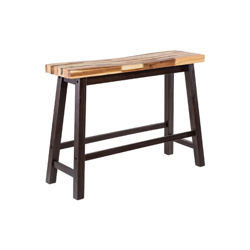 Amber Counter Height Bench | 33" Natural Brown Seat | Espresso Brown