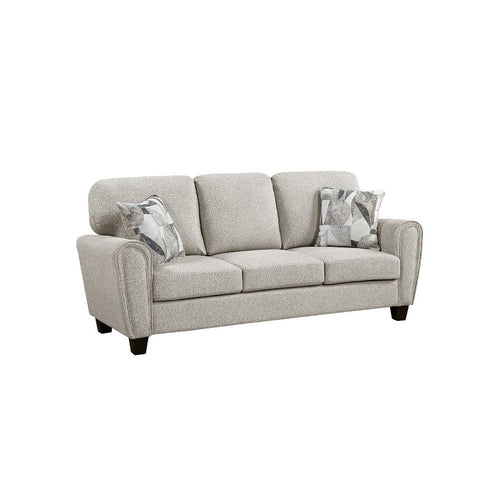 Loi Sofa w 2 Pillows | Reversible Cushion | Gray Chenille | 85"