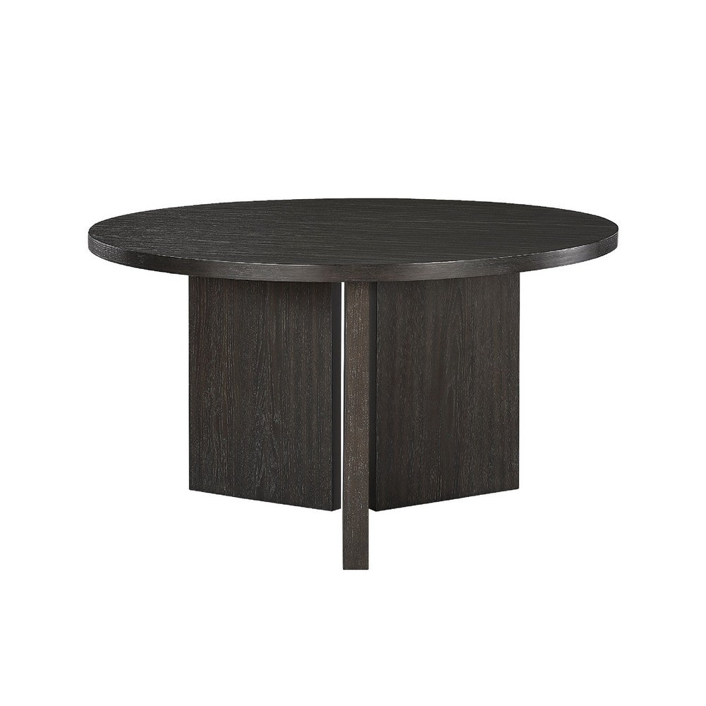 Mez Dining Table | 54" Circular Top | Pedestal Base | Ebony Black