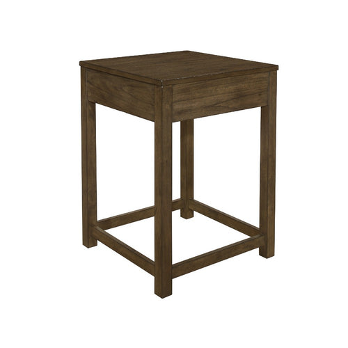 Belinda Corner Table | 22" Top | Stretcher Base | Brown Gray Veneer