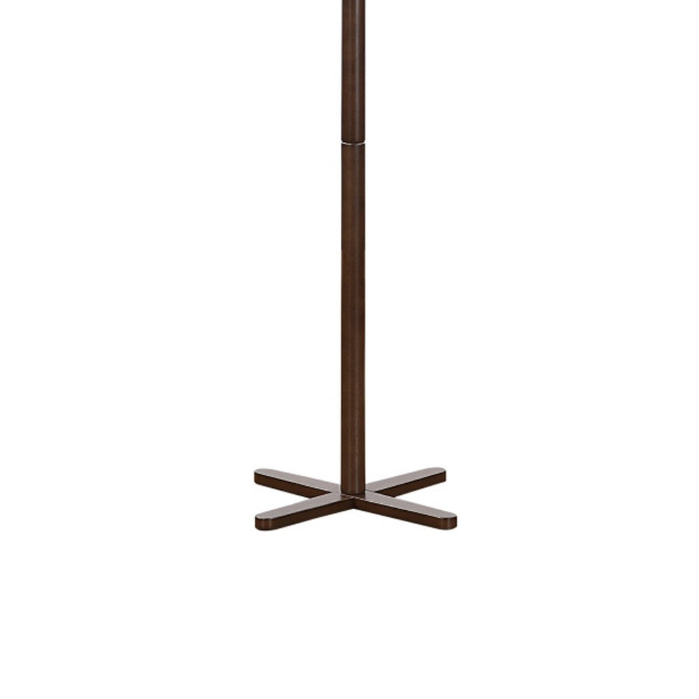 Jema 3 Tier Coat Rack | 9 Hanging Hooks | 70" Dark Brown Solid Wood