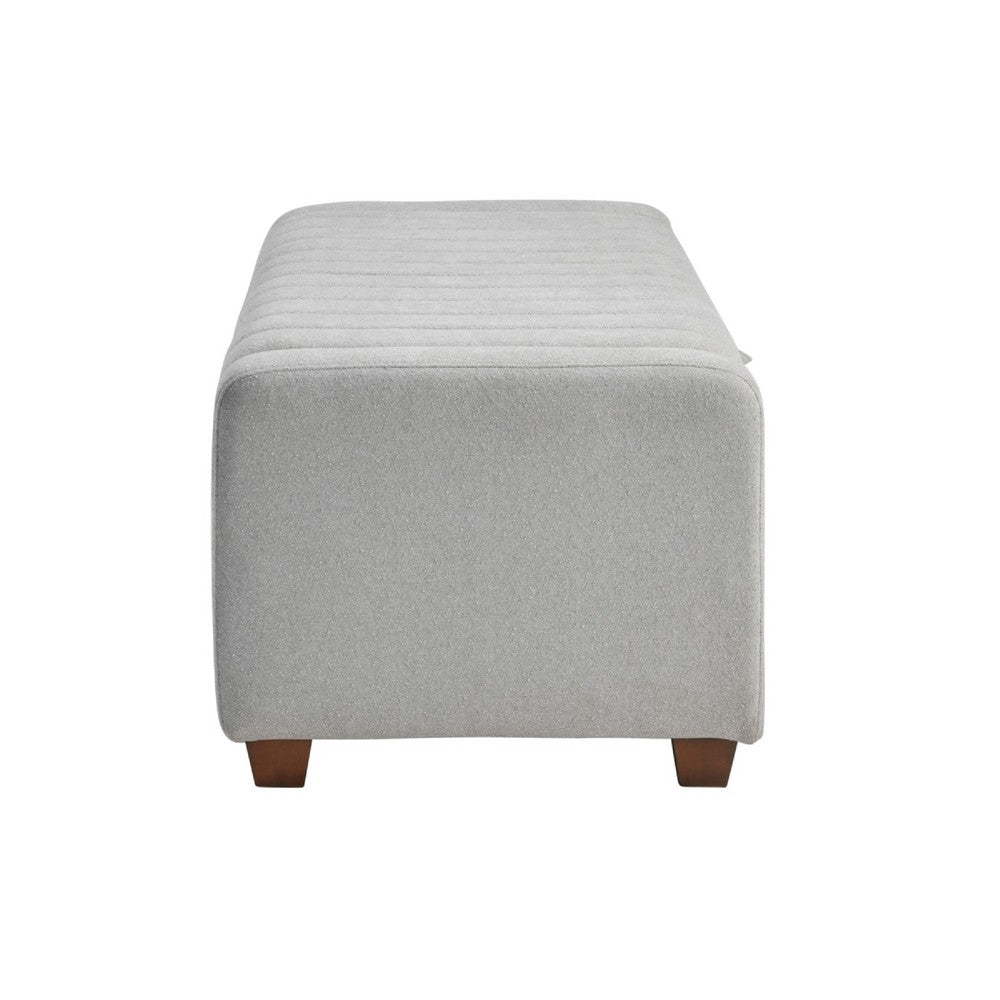 Doa Storage Bench | Channel Tufted | Gray Boucle Upholstery 50"