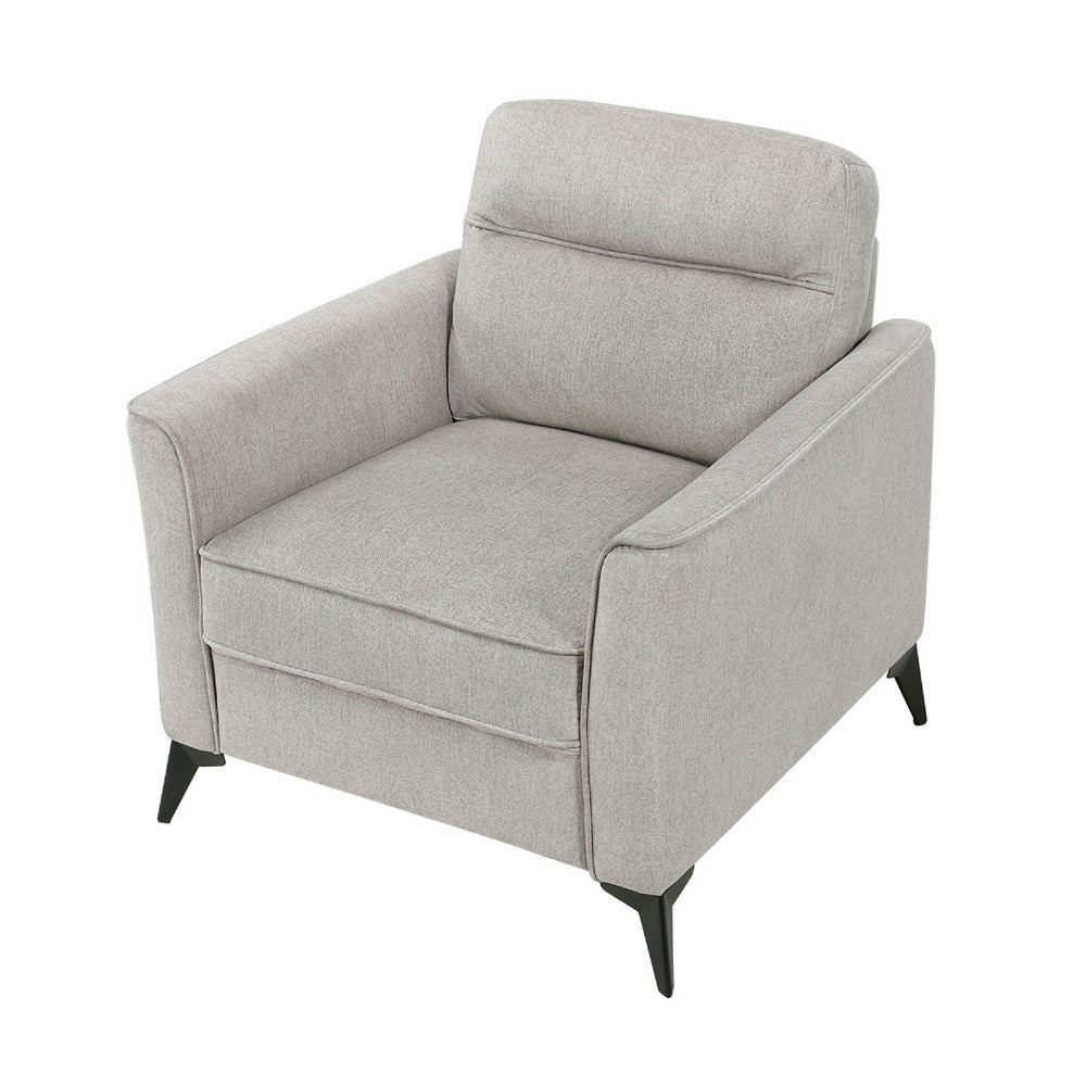 Teli Sofa Armchair | Light Tan Brown Microfiber | Black Metal Legs