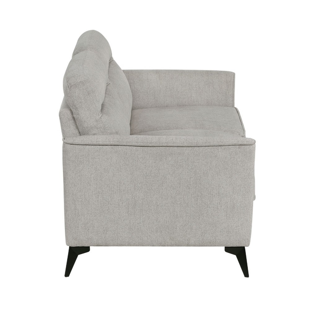 Teli Loveseat | Light Tan Brown Microfiber | Black Metal Legs | 57"