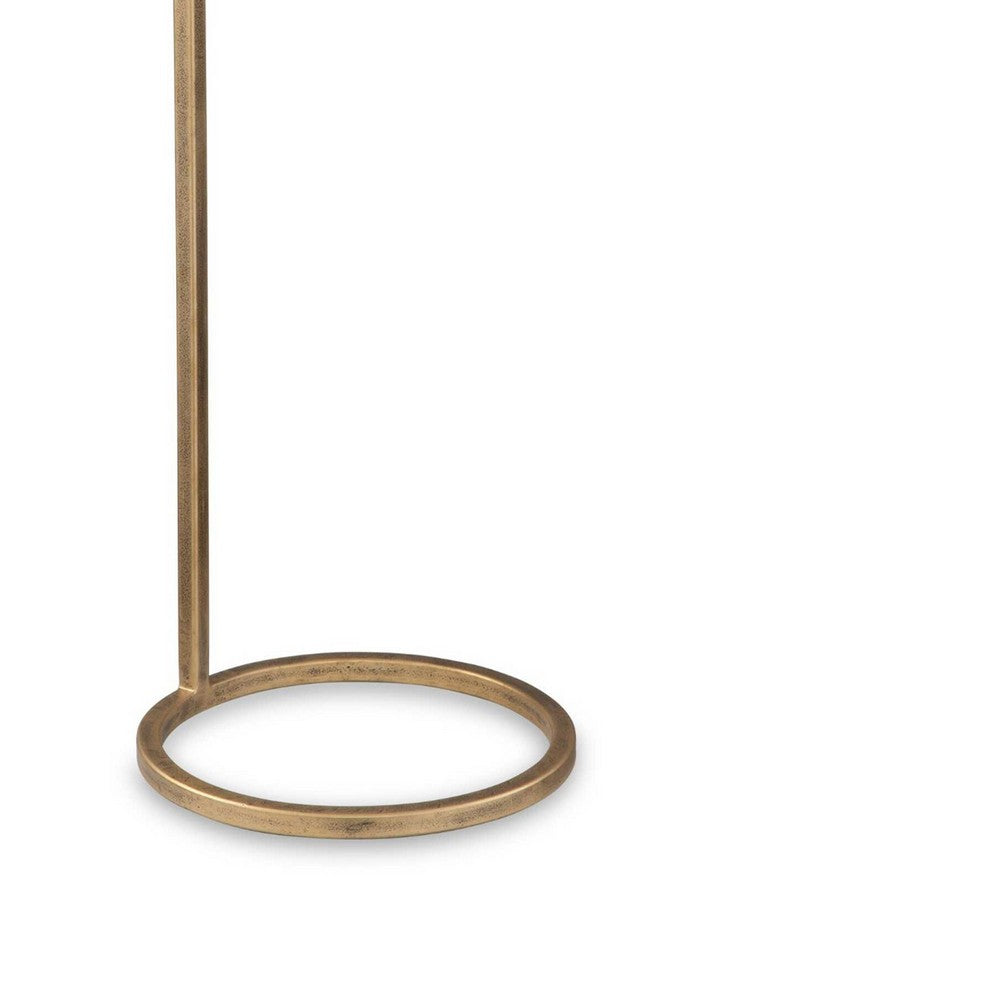 Mez Accent Table | 10" Round Dark Green Marble Top | Retro Gold Iron