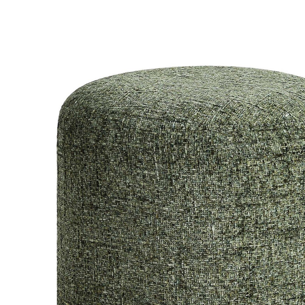 Jety Accent Ottoman | 17" Forest Green Chenille | Brass Iron Base