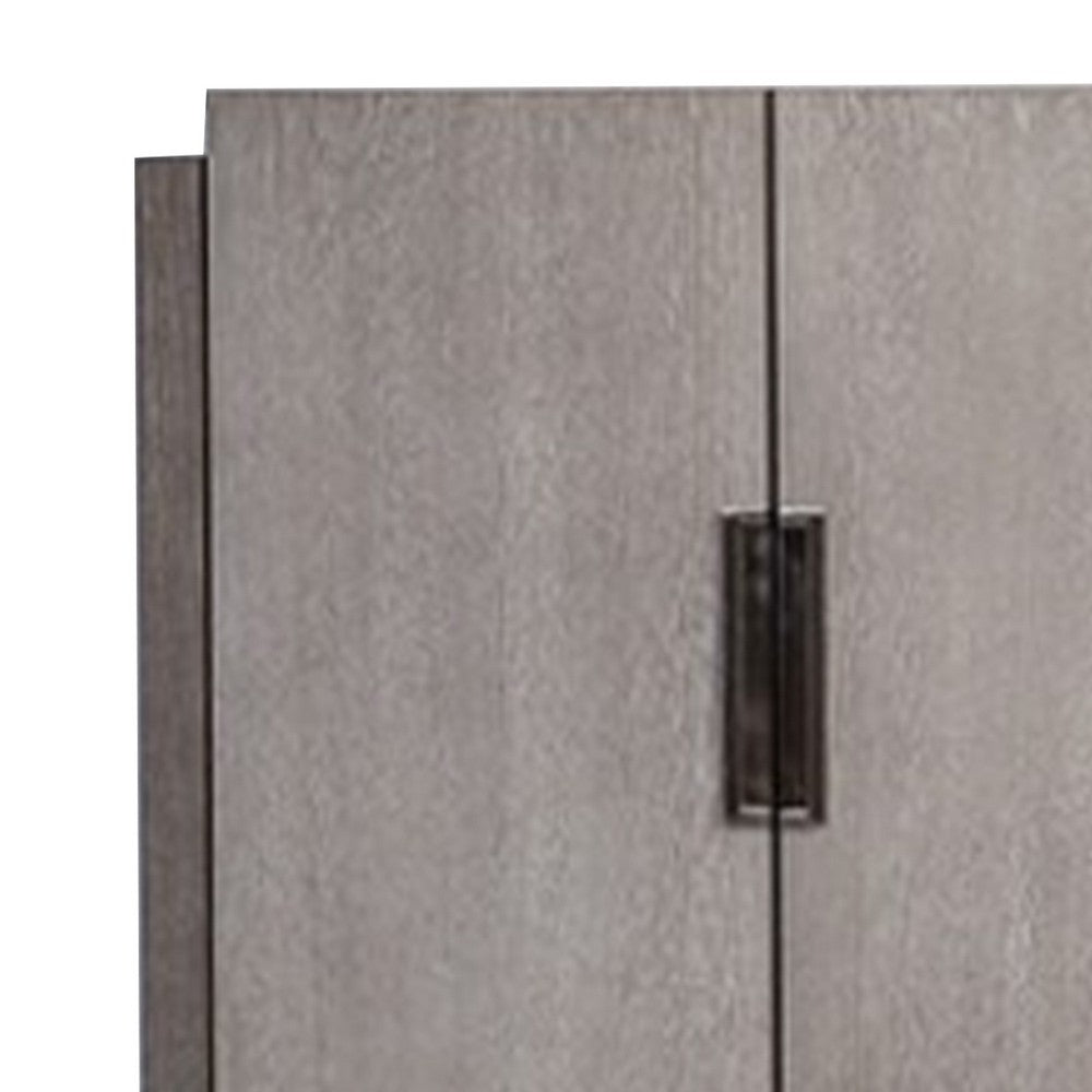 Gris Sideboard Server | 4 Doors w Metal Handles | 60" Stone Gray