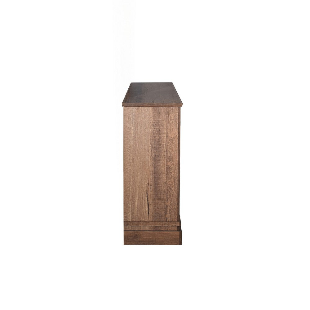 Covy 60" Wide Dresser | Pecan Brown Wood Finish | 6 Drawers | Metal Handles
