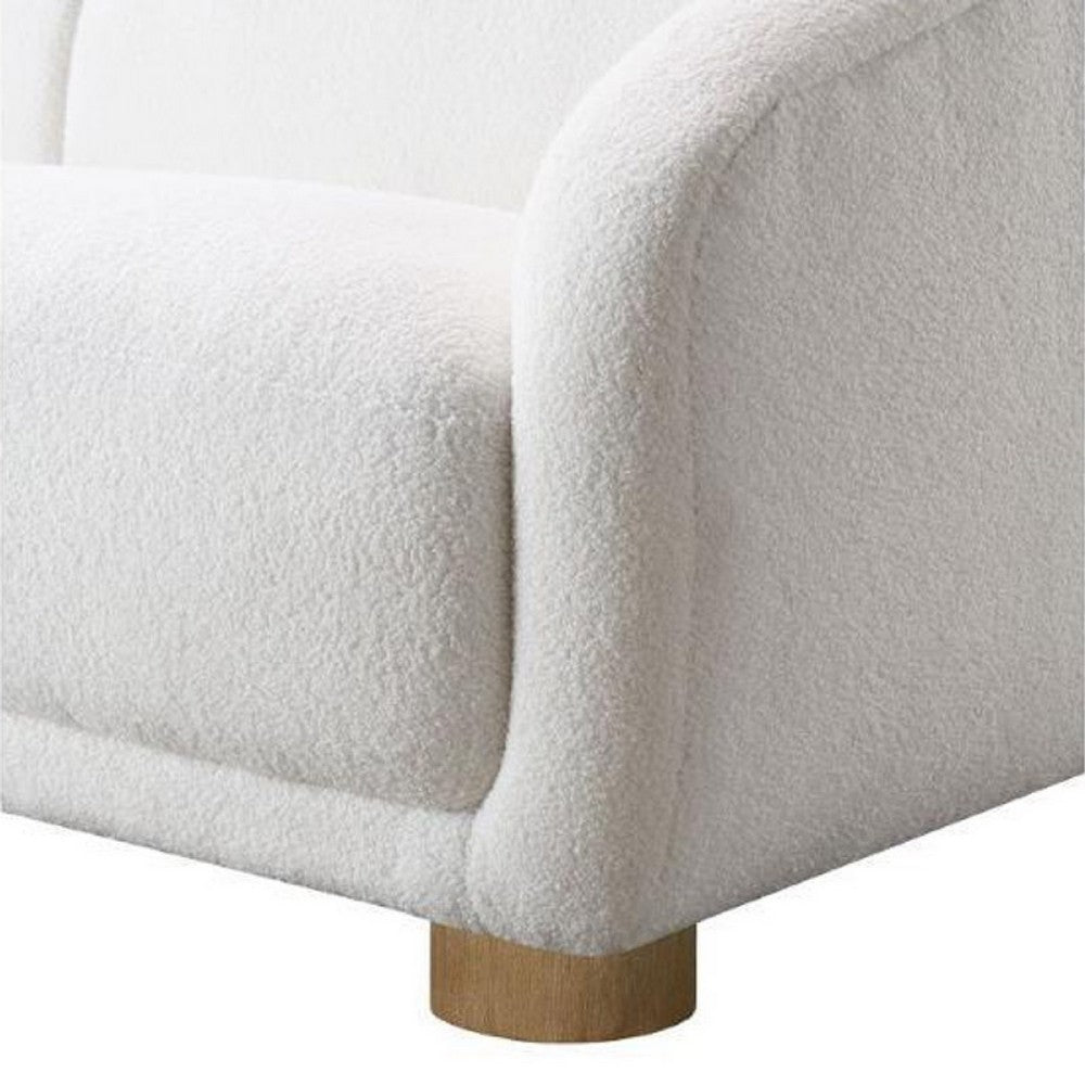 Oliver Sofa with Round Back Sloped Arms | Soft White Boucle 88"
