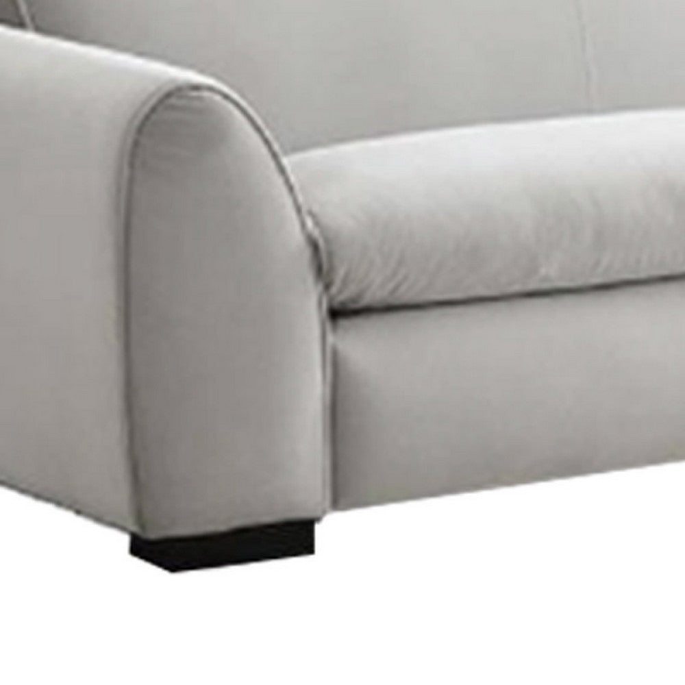 Sero Loveseat | Padded Bench Seat | Modern Light Gray Velvet 69"