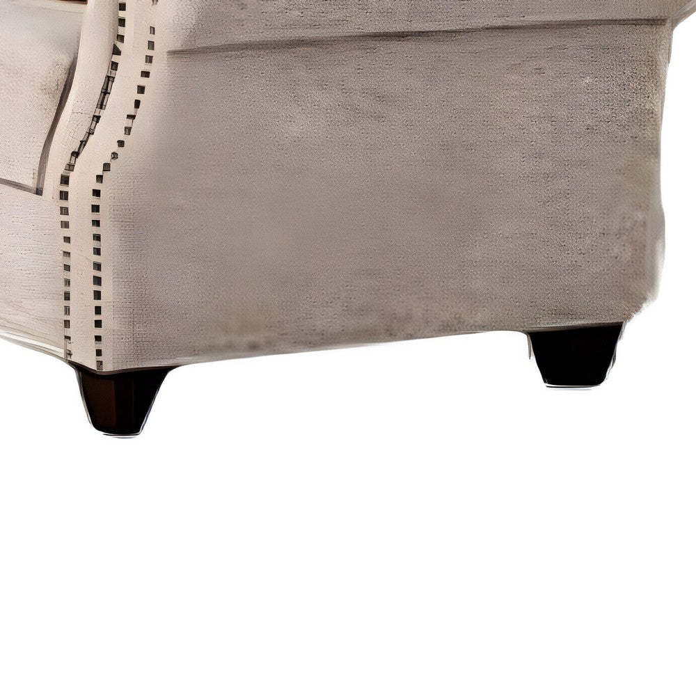 Bonie Loveseat | 4 Pillows | Taupe Brown Polyester Rolled Arms | 67"