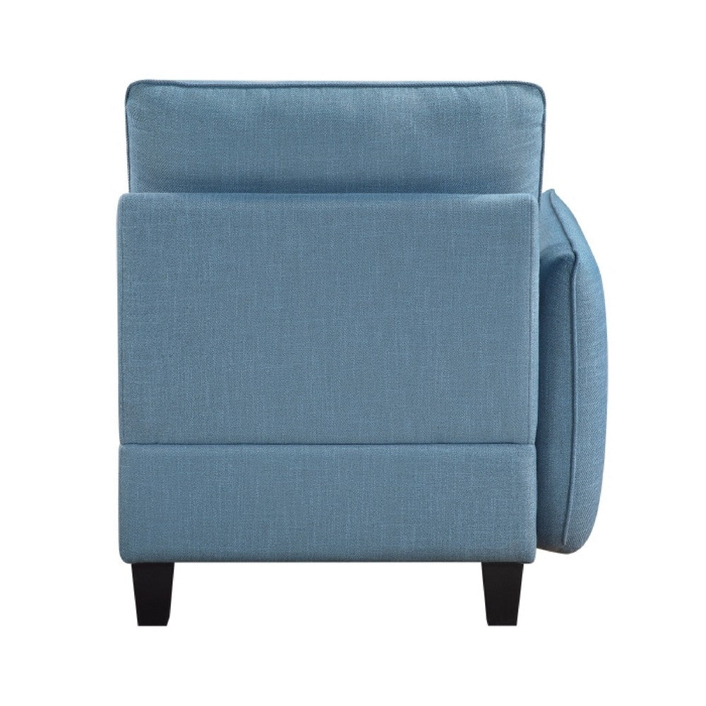 Gey Modular Single Armchair | Storage Seat | Button Tufted Blue Polyester