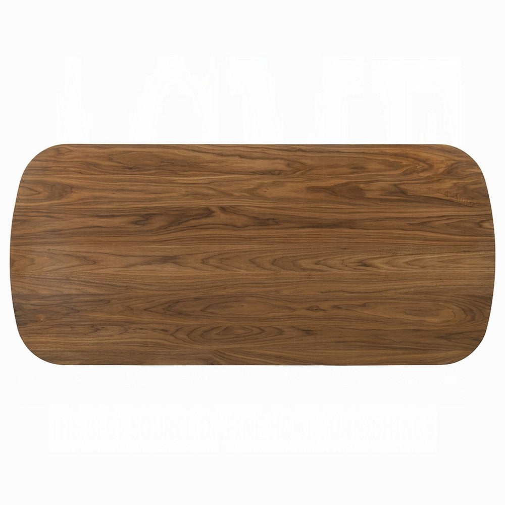 Lina Dining Table | 79" Rectangular | Wide Panel Legs | Walnut Brown Wood