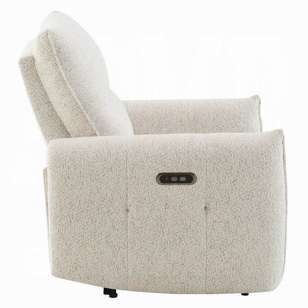 Lali Zero Gravity Power Motion Recliner Chair | USB Port | Cream Chenille