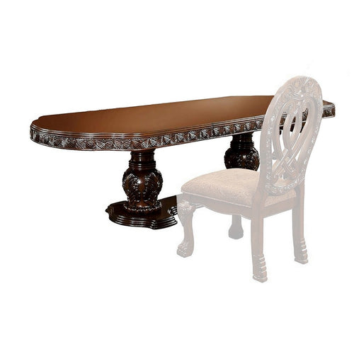 Faya Dining Table | 76-112" Extendable | Cherry Brown Solid Wood