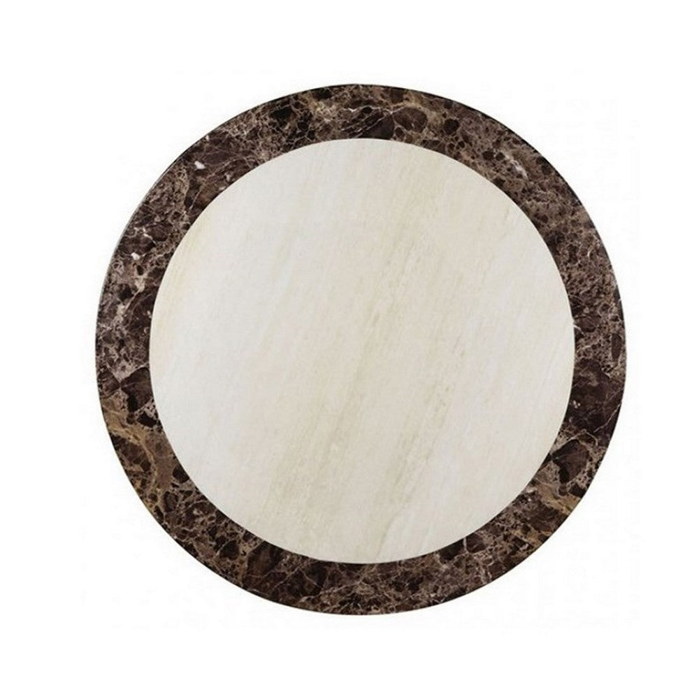Arian 5pc Counter Dining Table Set with 4 Chairs | Faux Marble | Black