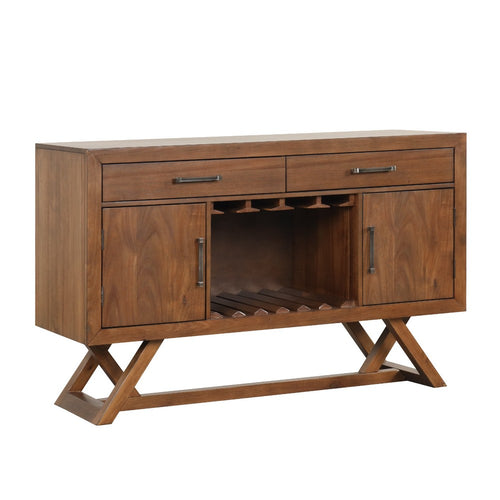 Namie Sideboard Buffet Console | Brown Wood | 2 Drawers | Doors | 56"