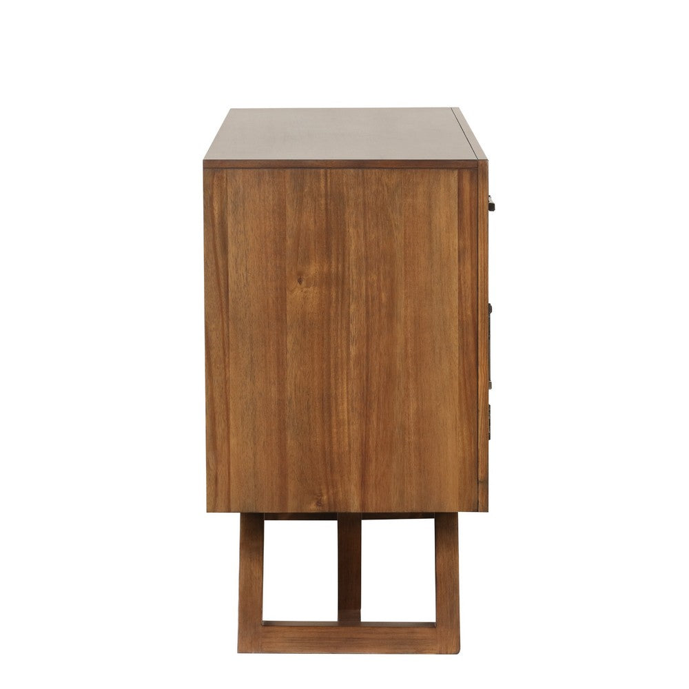 Namie Sideboard Buffet Console | Brown Wood | 2 Drawers | Doors | 56"