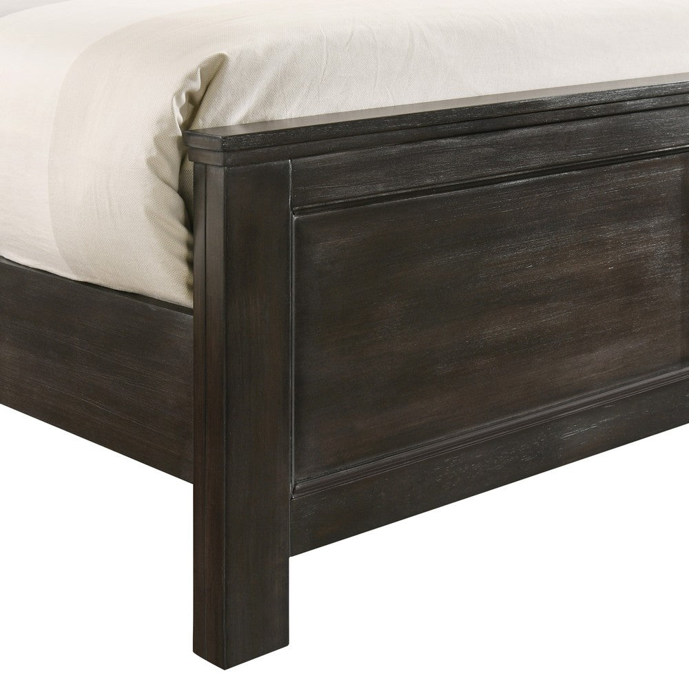 Aani Queen Size Bed | Framed Headboard | Farmhouse Nutmeg Brown