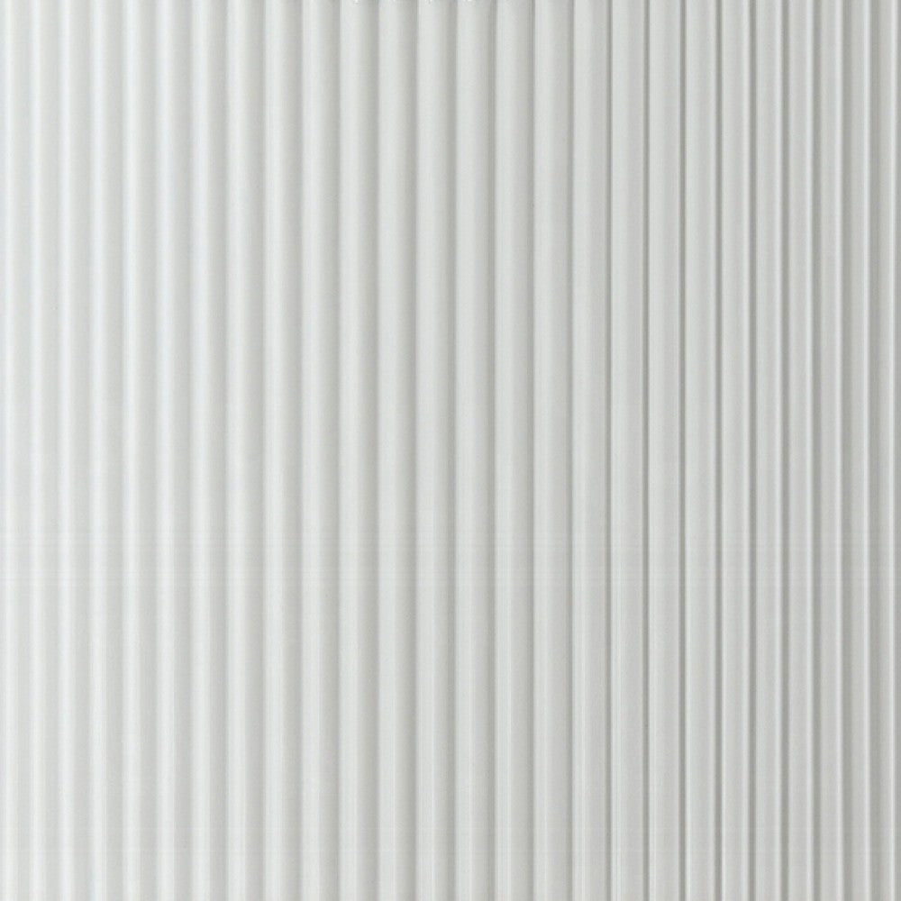 Del Modern Side End Table | 22" Round Top | Glossy White Ribbed Base