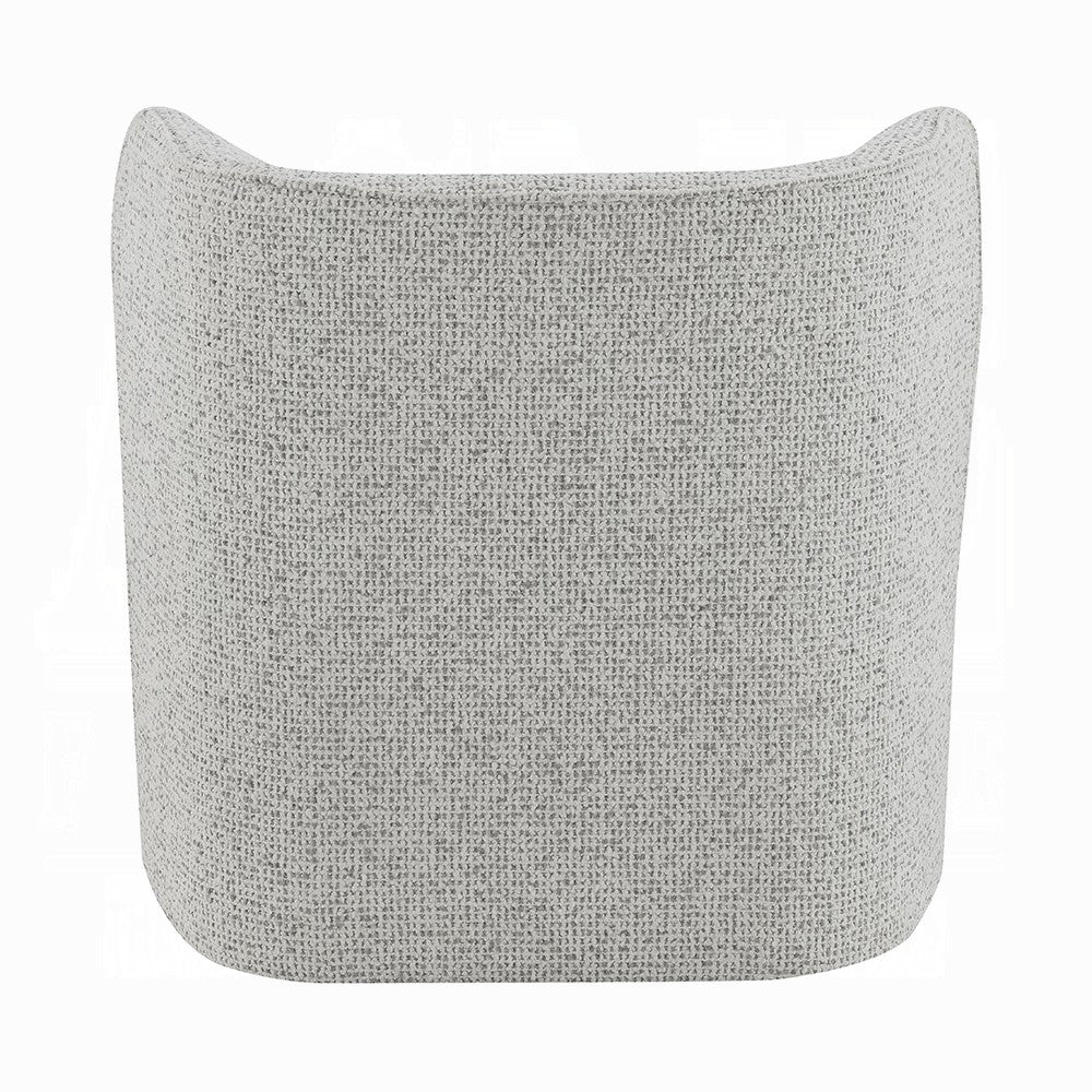 Sely Contemporary Accent Chair | Gray Tweed Fabric Curved Back | Round Base