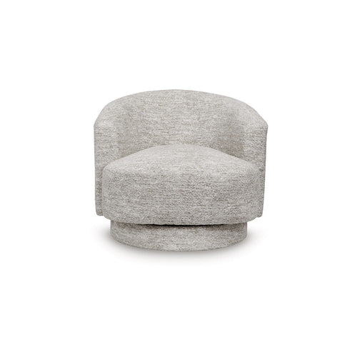 Wady Swivel Accent Chair | Light Gray Barrel Back w Tight Seat Cushion