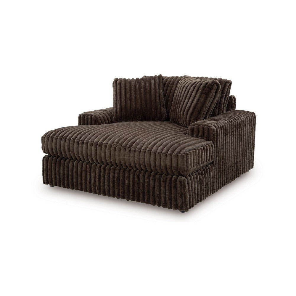 Addy Wide Oversized Lounge Chair | 2 Pillows | Chocolate Brown Corduroy