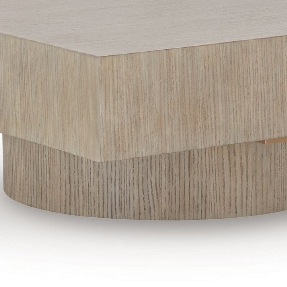 Jery Coffee Table | 42" Square Top | Solid Round Base | Grayish Brown