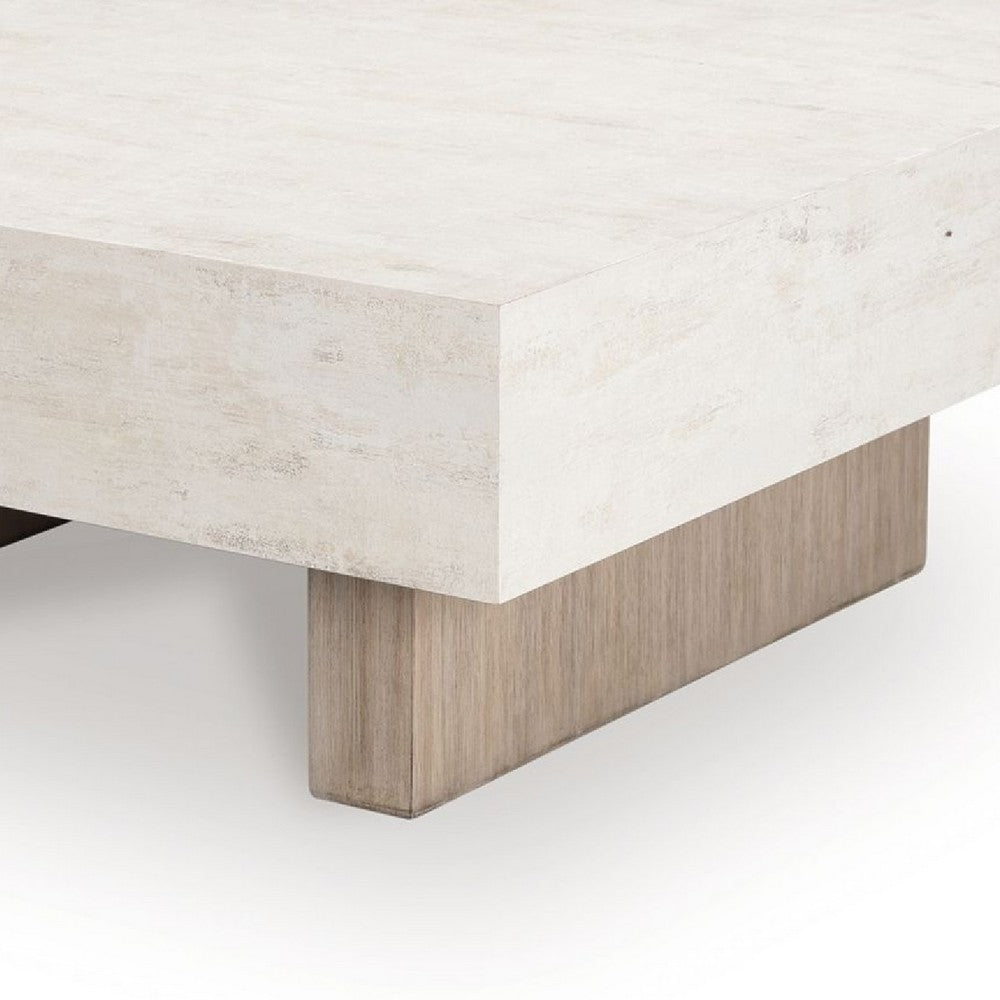 Laina Coffee Table | 42" Square Top | Wide Panel Legs | Grayish Brown
