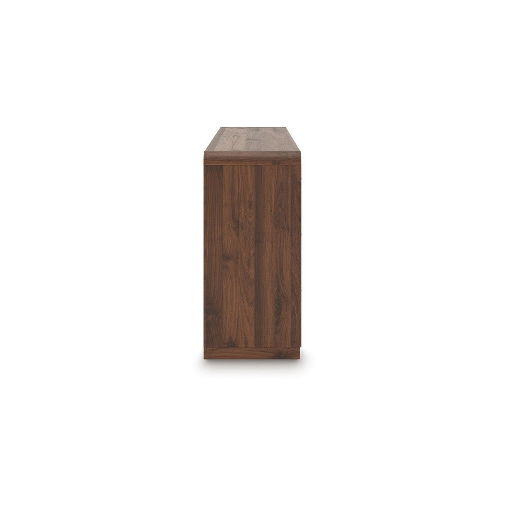 Fery Wide Dresser | 6 Drawers | Black Handles | Modern Sleek Walnut Brown
